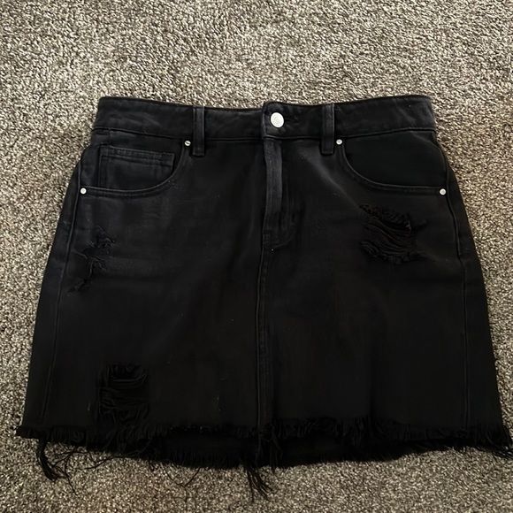 Pacsun black denim jean mini skirt pockets - Picture 1 of 5